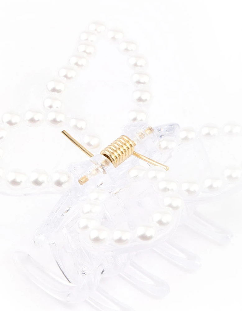 Pearl Clear Butterfly Claw Clip