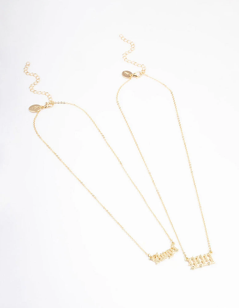 Gold Plated Angel Number '999' Layered Necklace