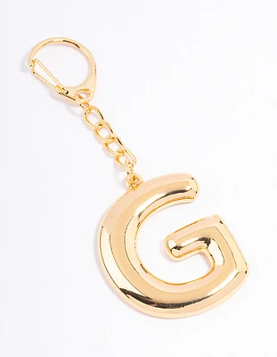 Gold Plated Letter 'G' Initial Key Ring
