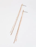 Rose Gold Chain & Cupchain Drop Earrings