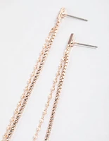 Rose Gold Chain & Cupchain Drop Earrings