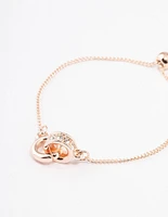 Rose Gold Double Circle Lock Bracelet