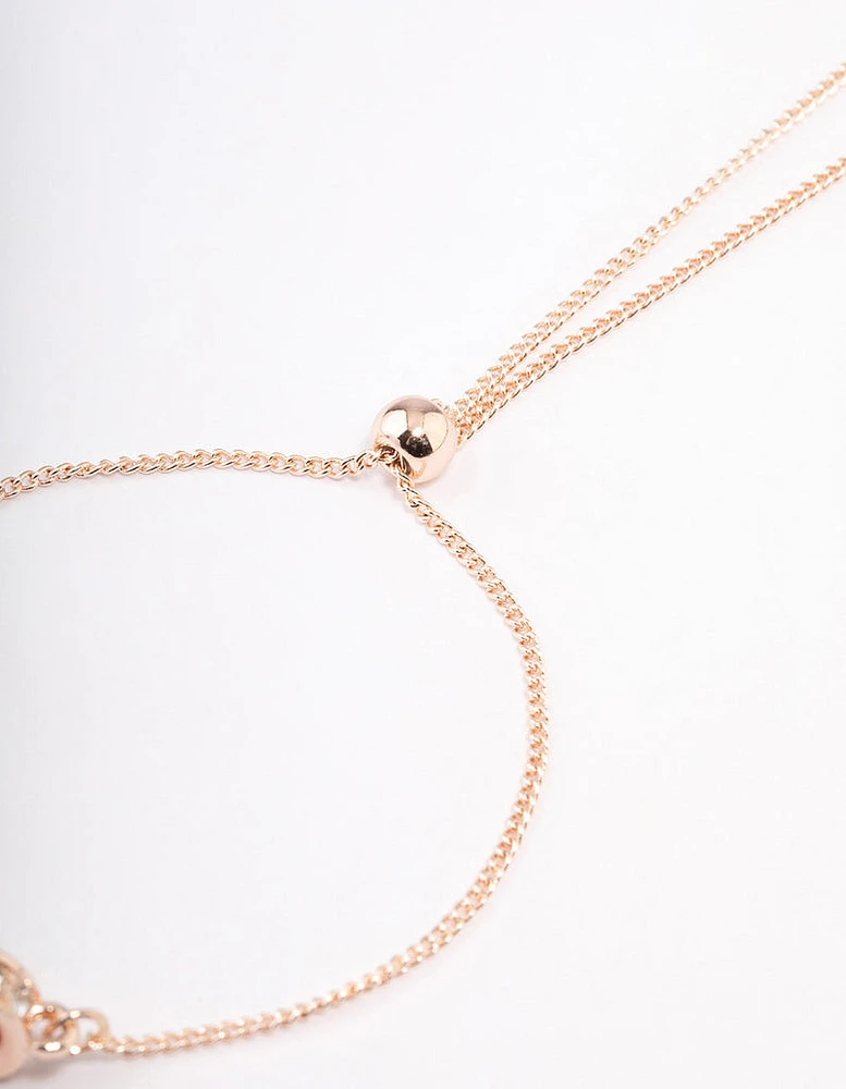 Rose Gold Double Circle Lock Bracelet