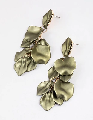 Gold Coated Petal Drop Earrings
