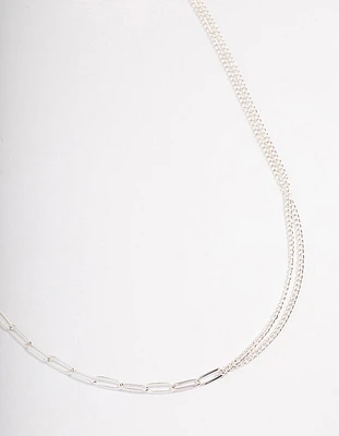 Silver Multi Size Chain Necklace