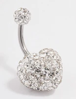 Surgical Steel Diamante Puffy Heart Belly Ring