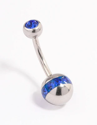 Surgical Steel Bezel & Sphere Belly Ring