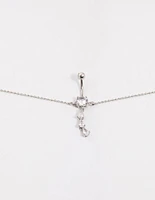 Surgical Steel Pear Drop Belly Ring Chain