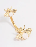 Gold Plated Surgical Steel Firefly Duo Belly Ring