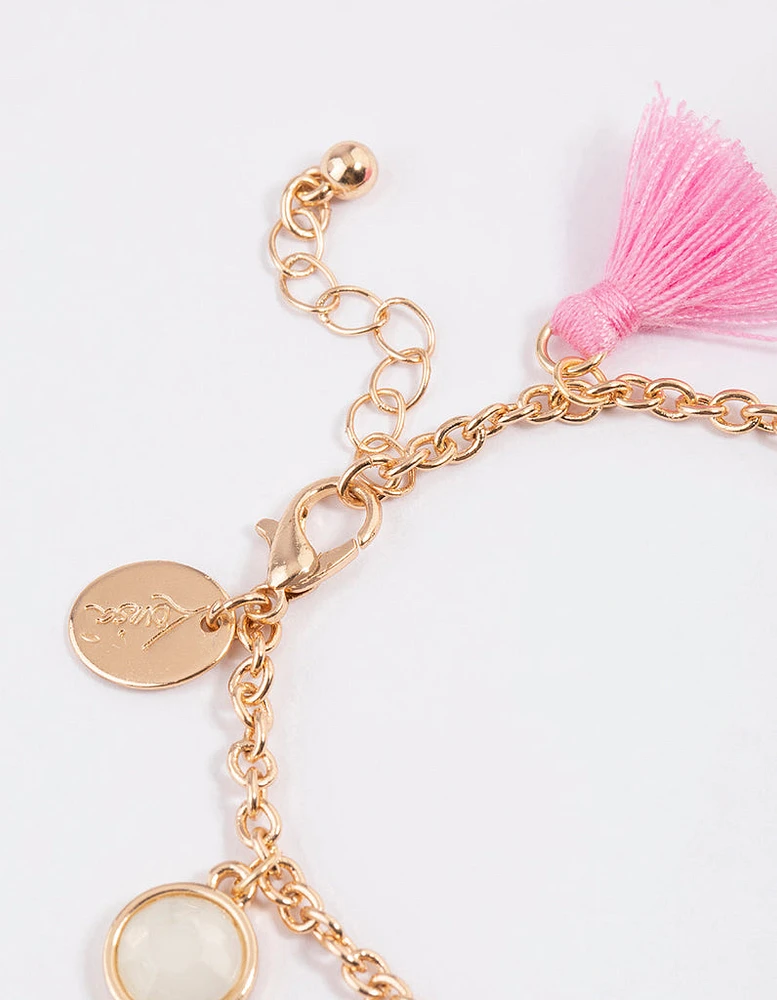 Kids Tassel Unicorn Charm Bracelet