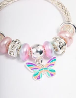 Kids Stretch Glitter Butterfly Bracelet & Ring Set