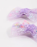 Kids Purple Star Bow Clips Pack