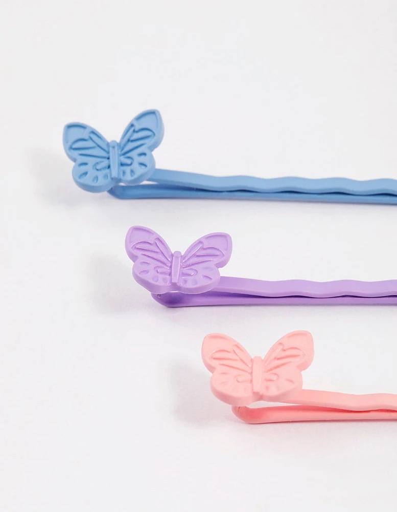 Kids Multi Butterfly Hair Clips 6-Pack