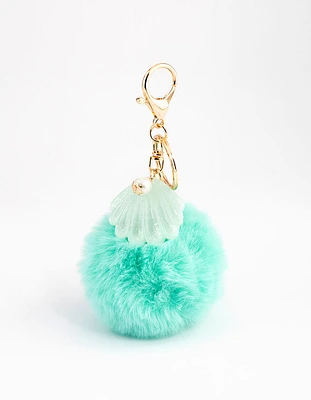 Kids Shell Pom Pom Key Ring