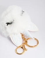 Kids Unicorn Pom Pom Key Ring