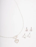 Silver T&O Heart Jewellery Set