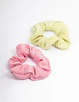 Fabric Sparkly Hair Scrunchie Pack