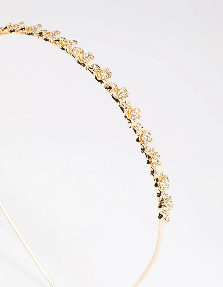 Gold Butterfly Diamante Headband