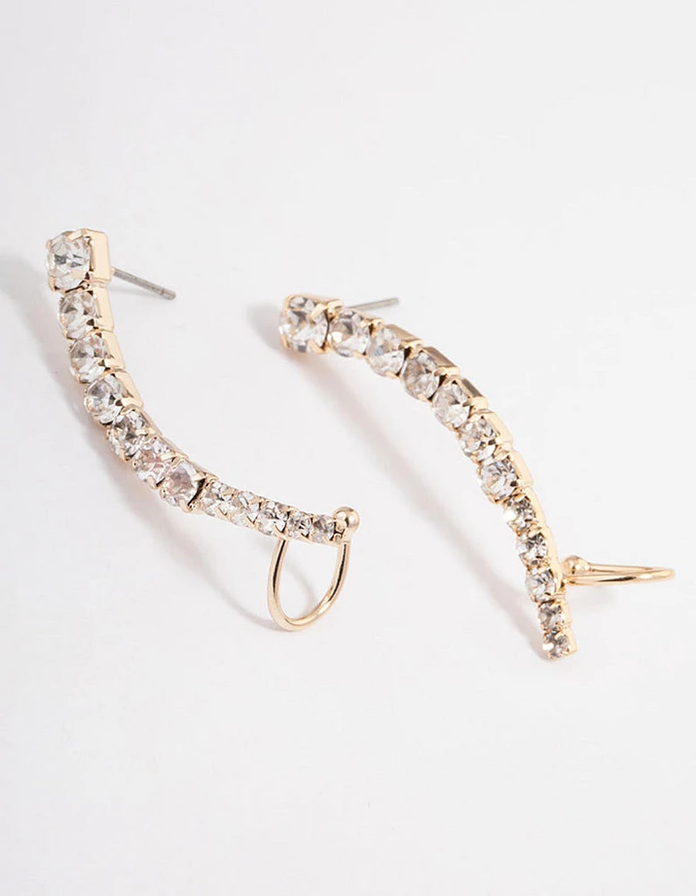 Gold Diamante Crawler Ear Cuff