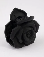 Plastic Romantic Black Rose Claw Clip