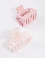 Pink Square Curved Hair Claw Pack