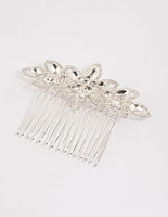 Silver Halo Flower Hair Comb