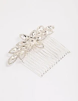 Silver Halo Flower Hair Comb