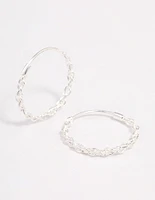 Sterling Silver Chain Hoop Earrings