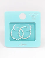 Sterling Silver Chain Hoop Earrings