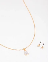 Silver Pearl Drop Necklace & Earring Set