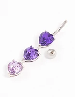 Surgical Steel Graduating Heart Ombre Belly Ring