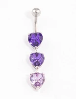 Surgical Steel Graduating Heart Ombre Belly Ring