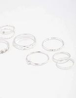 Silver Dainty Clover Ring Pack