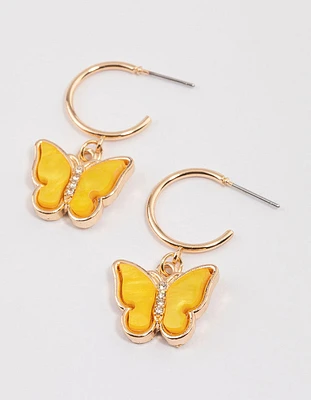 Acrylic Butterfly Huggie Earrings