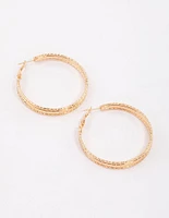 Gold Strand Medium Hoop Earrings