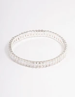 Silver Plated Stretch Baguette Bracelet