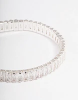 Silver Plated Stretch Baguette Bracelet