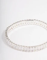 Silver Plated Stretch Baguette Bracelet