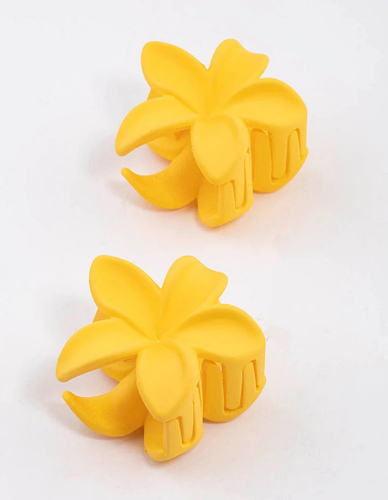 Yellow Hibiscus Hair Claw Clip Pack