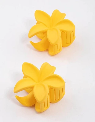 Yellow Hibiscus Hair Claw Clip Pack