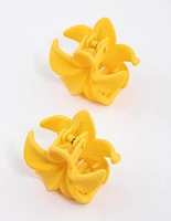 Yellow Hibiscus Hair Claw Clip Pack