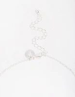 Silver Amethyst Moon & Mushroom Pendant Necklace