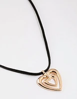 Gold Outline Heart Necklace