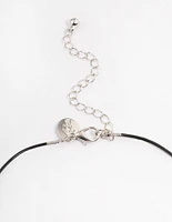 Rhodium Love Heart Beaded Necklace