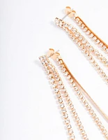 Gold Slim Mixed Chain Earrings