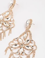 Gold Statement Glam Drop Earrings