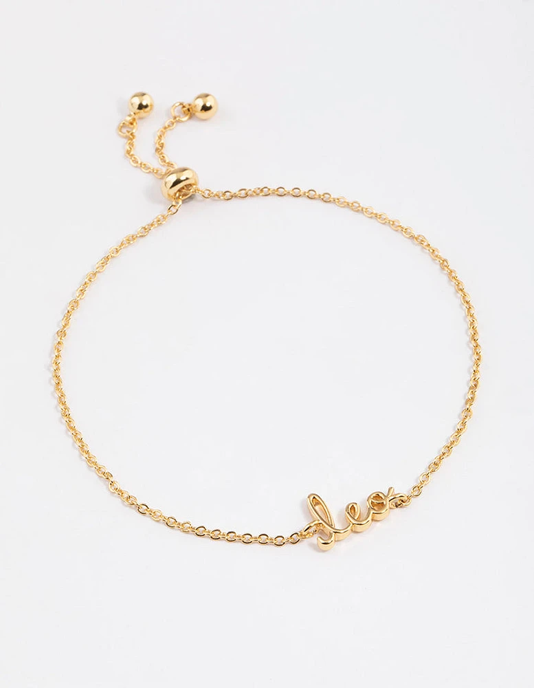 Gold Plated Leo Script Bracelet