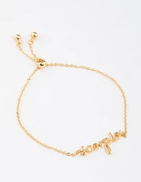 Gold Plated Scorpio Script Bracelet