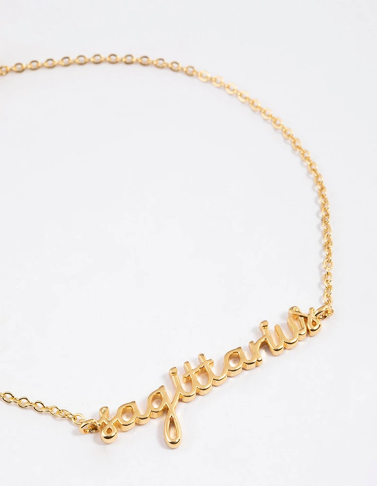 Gold Plated Sagittarius Script Bracelet