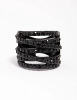 Black Coated Layered Band Ring